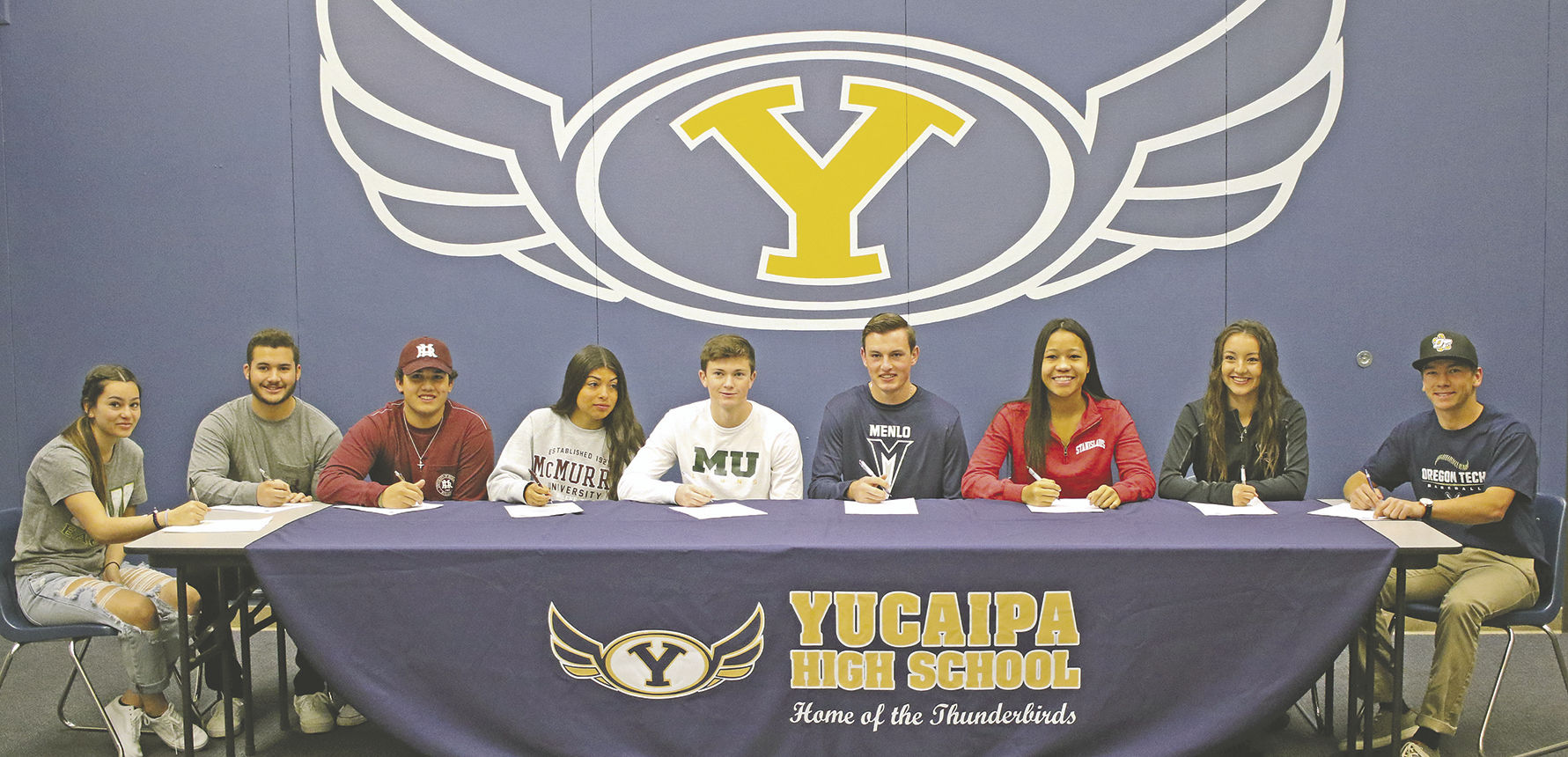 Yucaipa High seniors sign Letters of Intent